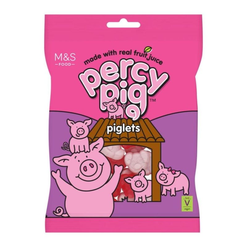 M&S Percy Pig Piglets Fruit Gums Gummies Candy Bag 170g