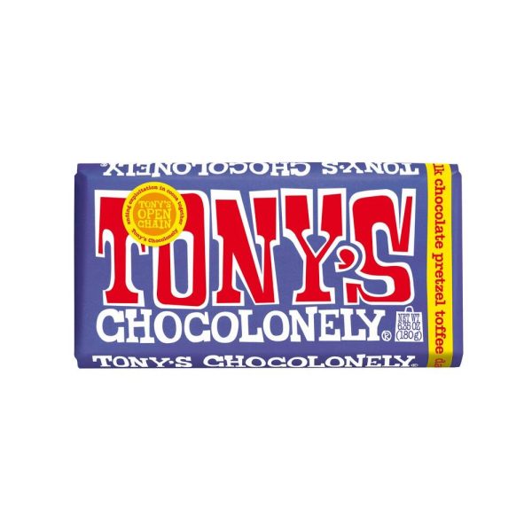 Tonys Chocolonely Dark Chocolate Pretzel Toffee Bar 180g