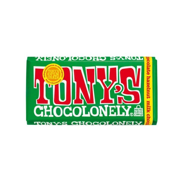 Tonys Chocolonely Milk Chocolate Hazelnut Bar 180g