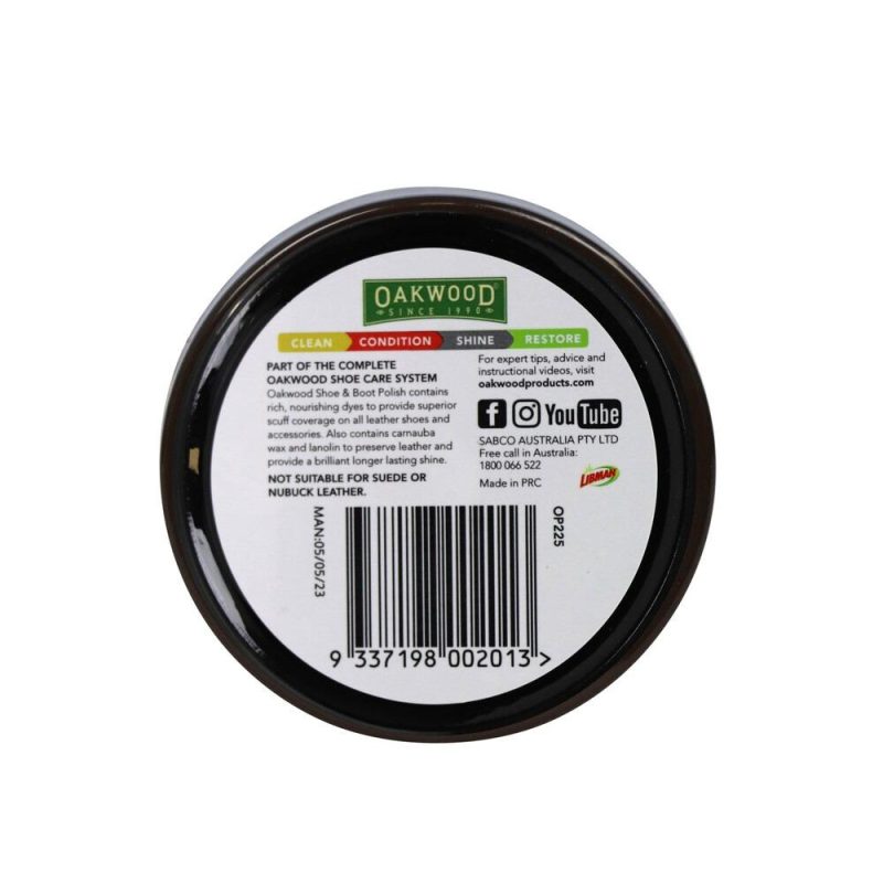 Oakwood Shoe Polish Black 65g