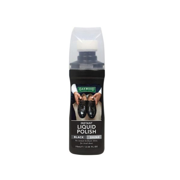 Oakwood Instant Liquid Shoe Polish Black 75ml