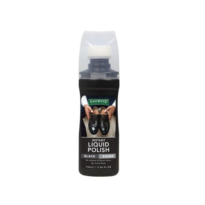 Oakwood Instant Liquid Shoe Polish Black 75ml