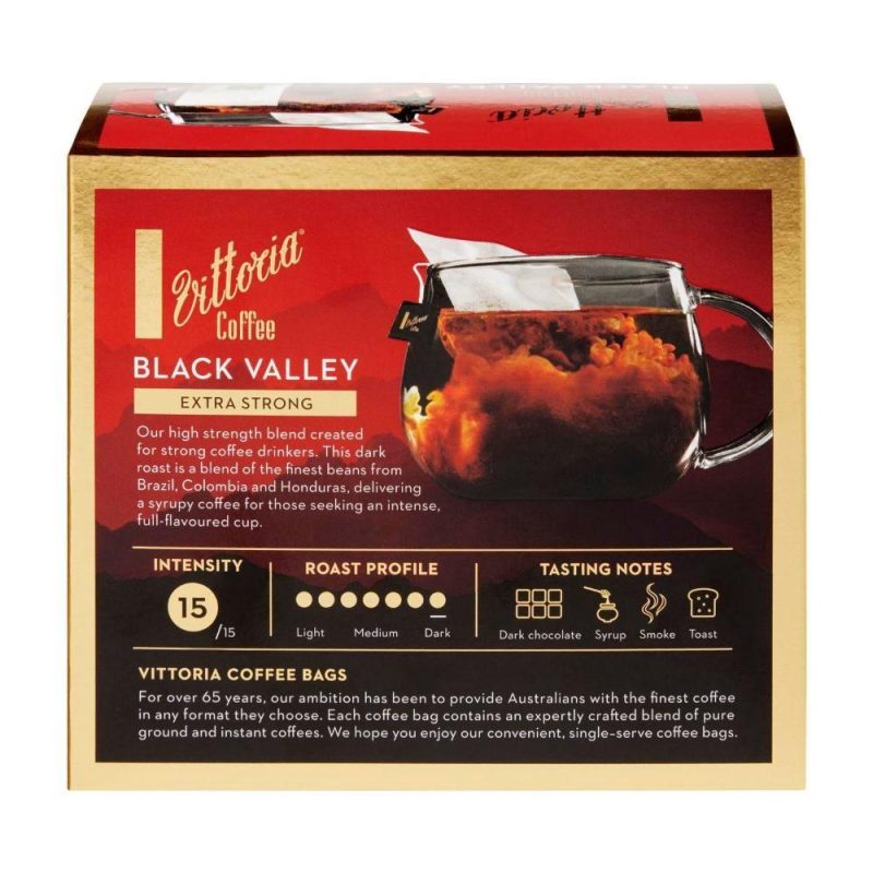 Vittoria Coffee Bags Black Valley Extra Strong 20 Pack