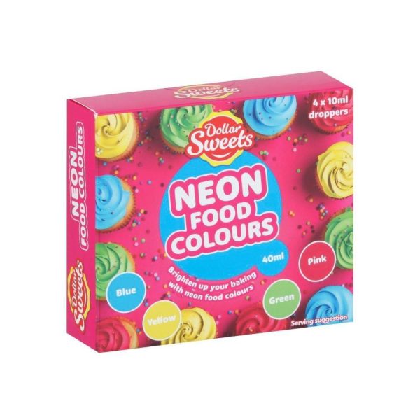 Dollar Sweets Neon Food Colours 4 Pack