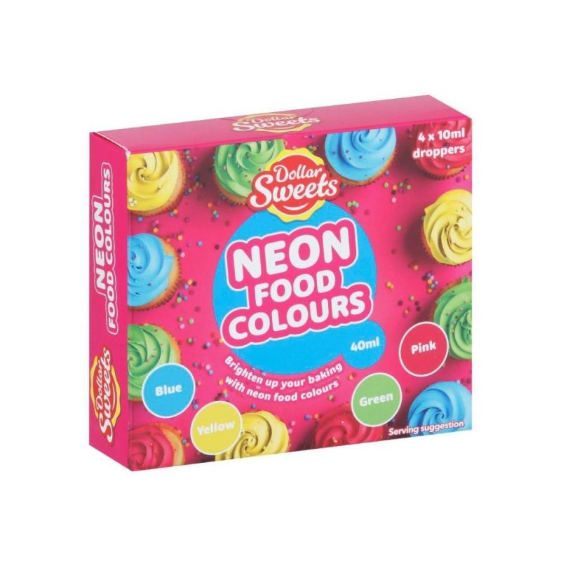 Dollar Sweets Neon Food Colours 4 Pack