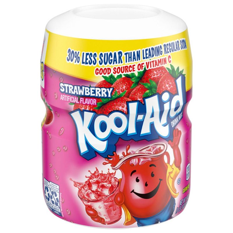 Kool Aid Instant Drink Mix Powder Strawberry Flavour Tub 538g