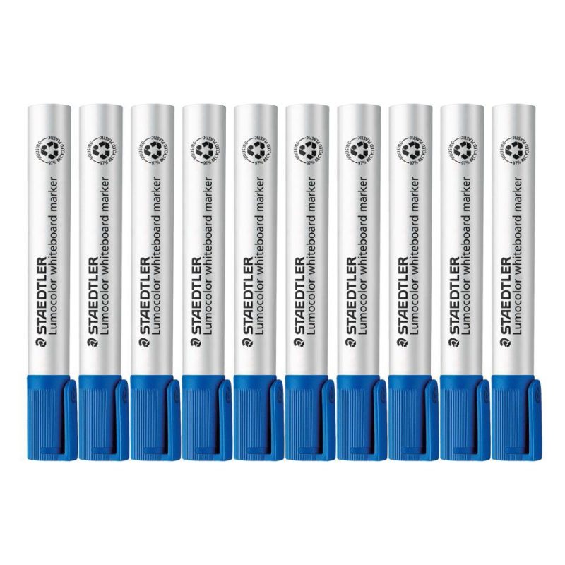 Staedtler Lumocolor Whiteboard Markers Bullet Blue 10 Pack