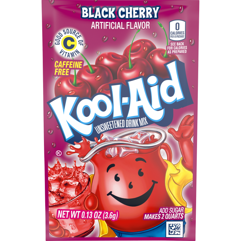 Kool Aid Instant Drink Mix Powder Black Cherry Flavour Sachet 3.9g