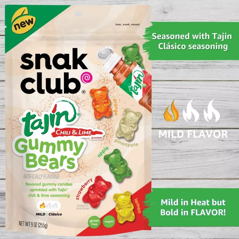 Snak Club Tajin Gummy Bears Chilli and Lime 113g