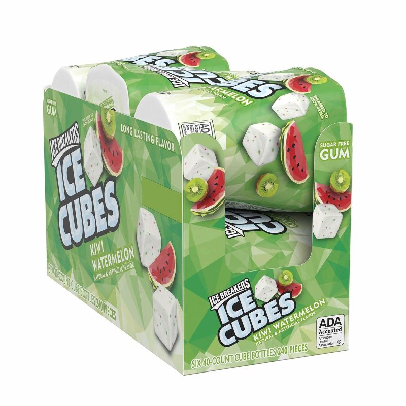 Ice Breakers Ice Cubes Kiwi Watermelon Gum X 6 Tubs