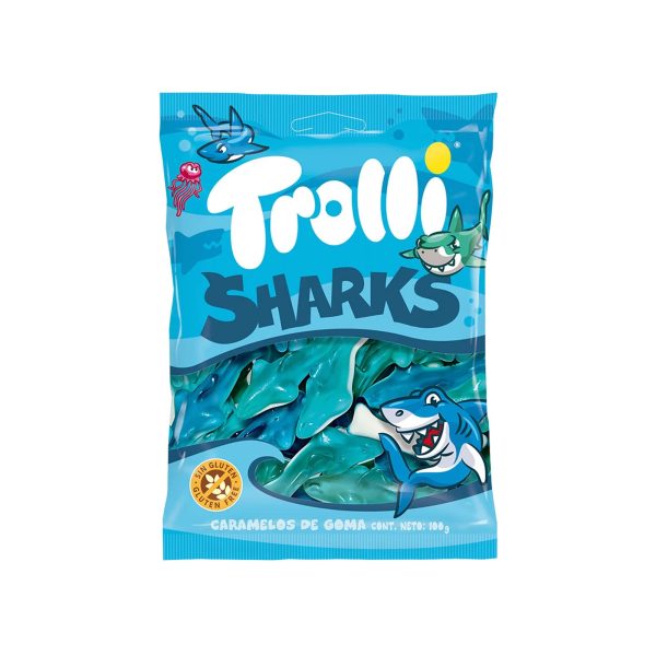 Trolli Sharks Blue Gummy Lollies Pack 100g