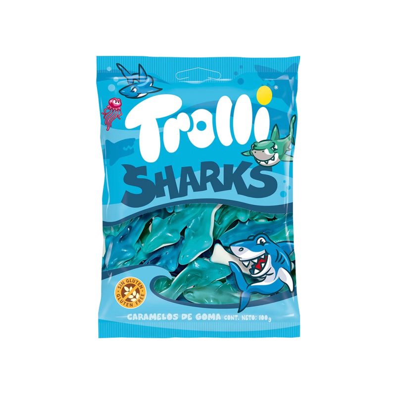 Trolli Sharks Blue Gummy Lollies Pack 100g
