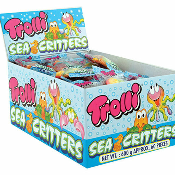 Trolli Gummi Sea Critters Creatures Candy Lollies Box for Kids 9g X 60 Units