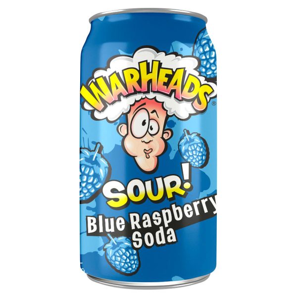Warheads Sour Blue Raspberry Soda Can 355ml