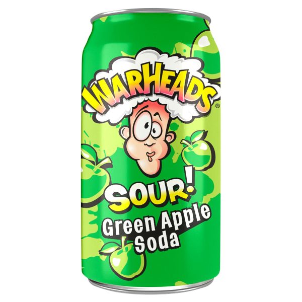 Warheads Sour Green Apple Soda Can 355ml