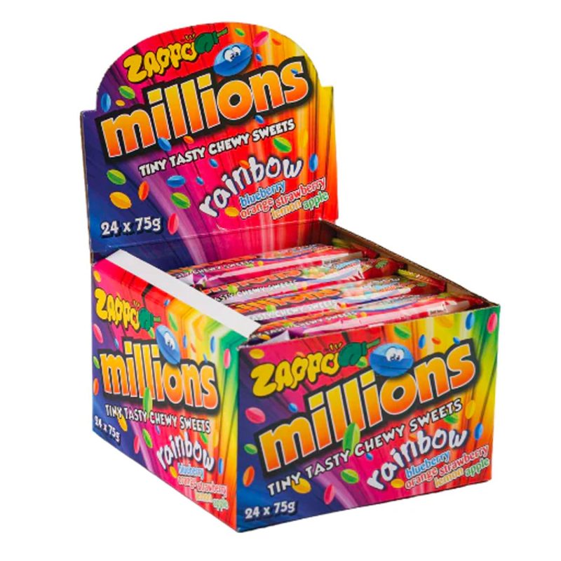 Zappo Millions Rainbow Candy 75g X 24 Pack