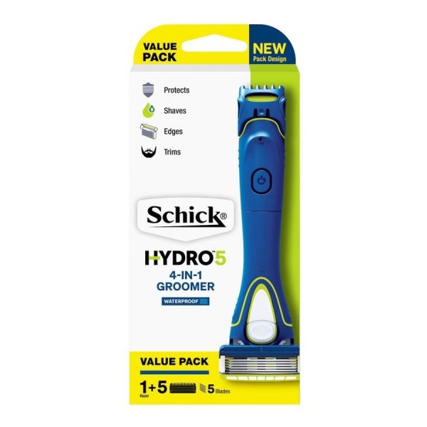Schick Hydro 5 Mens Electric Waterproof Groomer Shaver 4-In-1 Value Pack