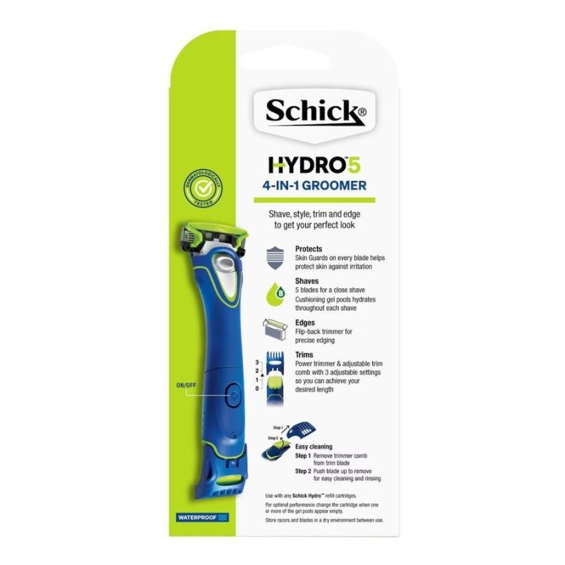 Schick Hydro 5 Mens Electric Waterproof Groomer Shaver 4-In-1 Value Pack