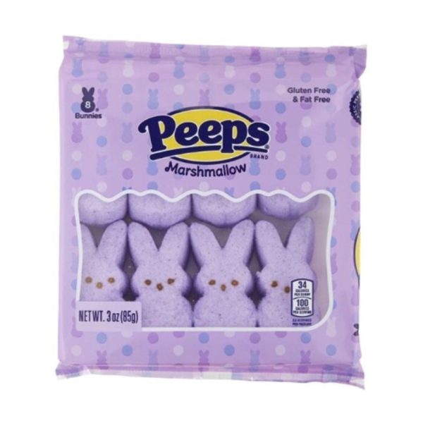 Peeps Marshmallow Purple Lavender Bunnies 8 Pack 85g