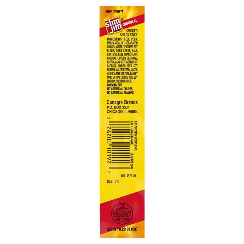 Slim Jim Original Snack Mini Meat Stick 8g X 6 Pack