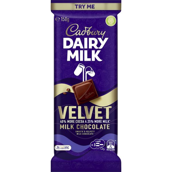 Cadbury Dairy Milk Velvet Chocolate Block 150g