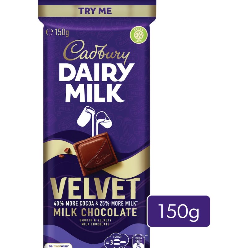 Cadbury Dairy Milk Velvet Chocolate Block 150g
