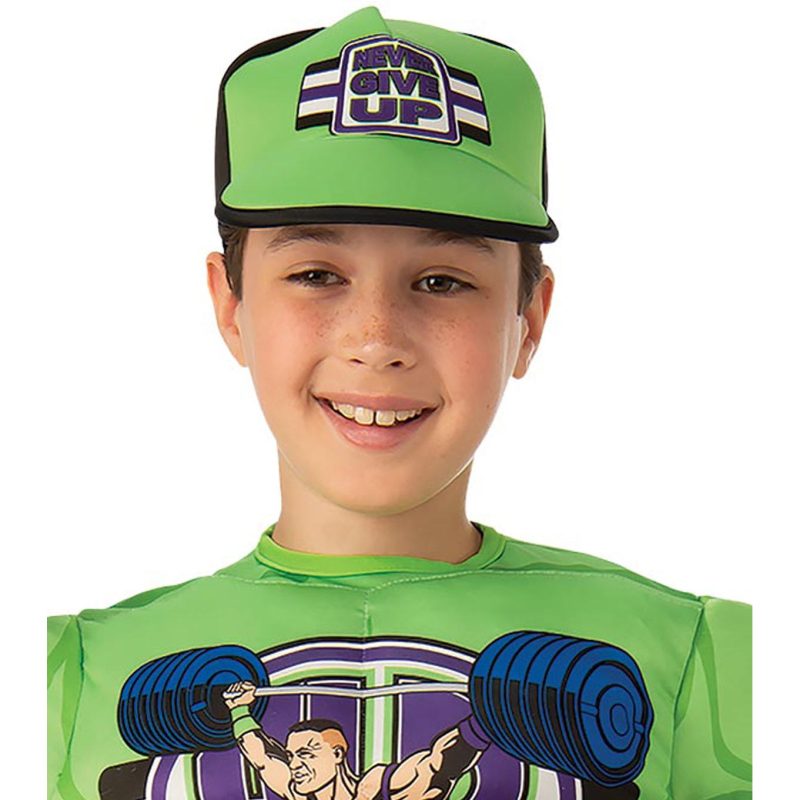 WWE John Cena Kids Muscle Shirt and Hat Costume Set Size 6 - 8 Years