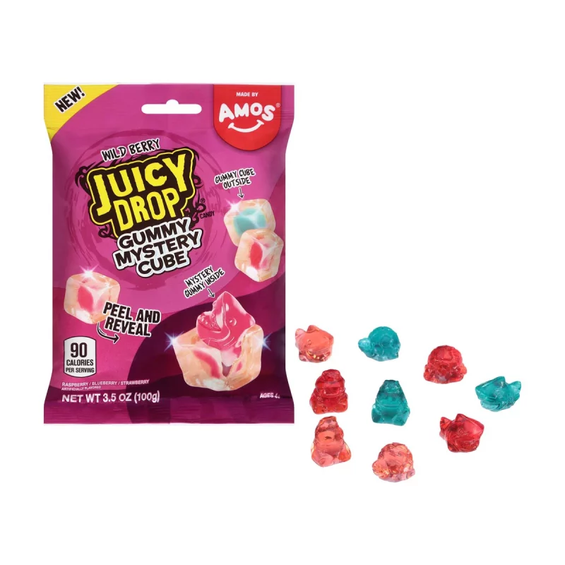 Juicy Drop Gummy Mystery Cube Wild Berry Candy Bag 142g