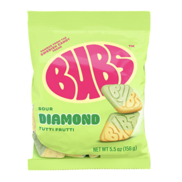 Bubs Sour Tutti Frutti Diamonds Candy Bag 156g