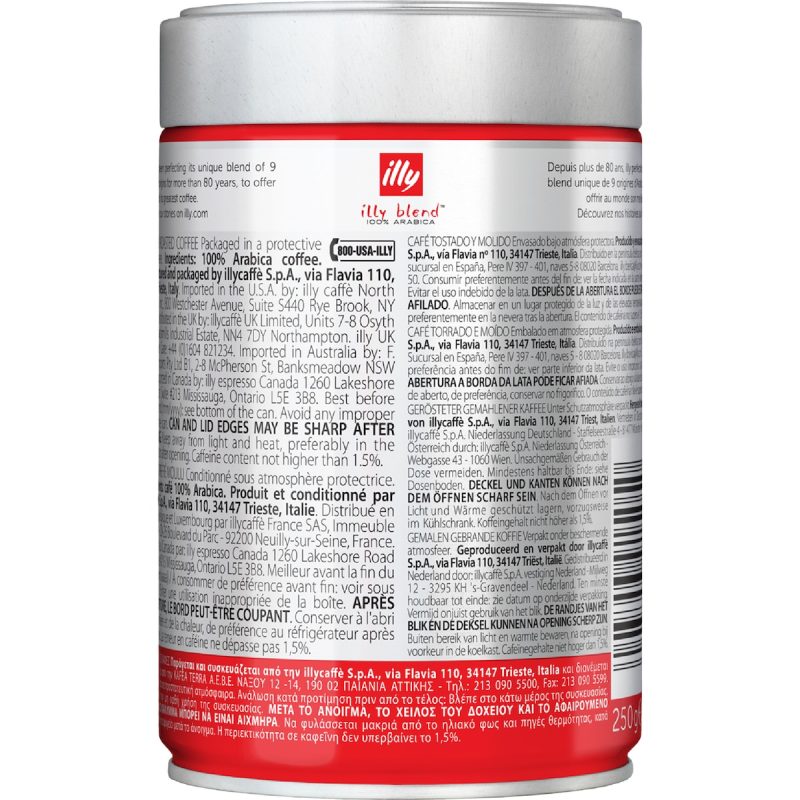 Illy Classico Classic Roast Instant Roast Ground Coffee Tub 250g