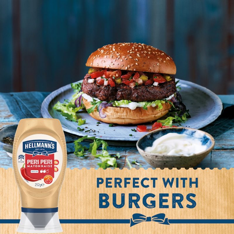 Hellmanns Spicy Peri Peri Chilli Mayonnaise Mayo Sauce 252g