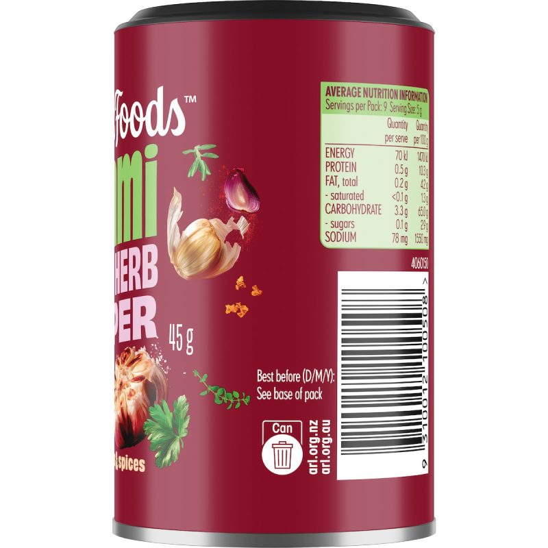 Masterfoods Umami Garlic Herb Seasoning Topper 45g