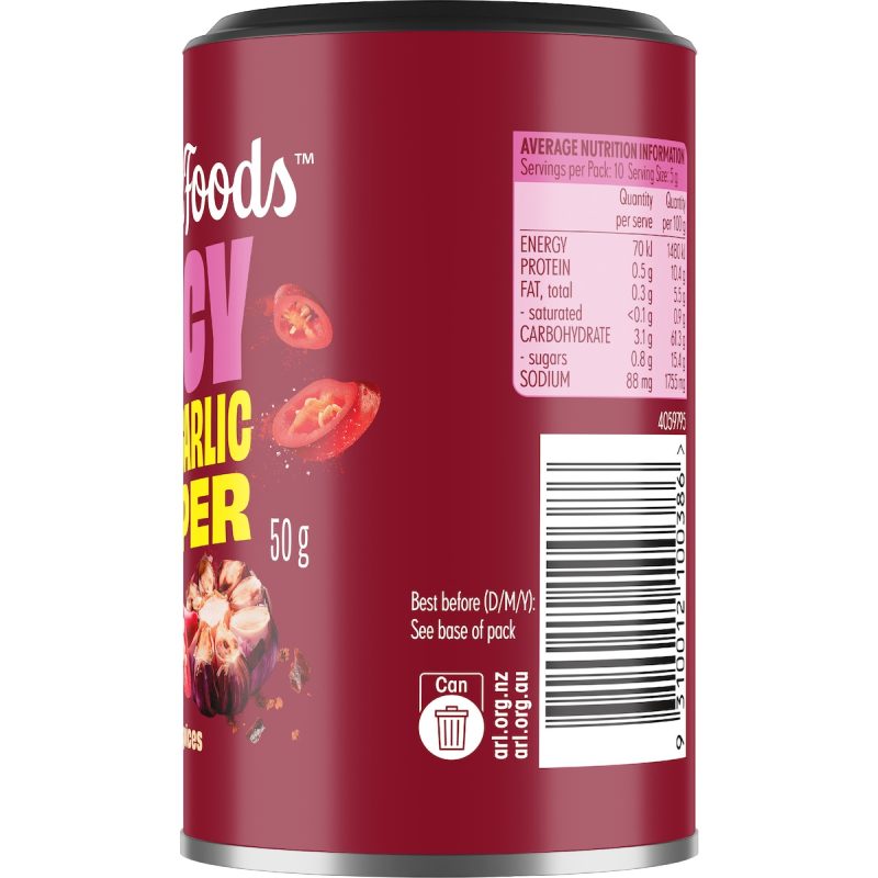 Masterfoods Spicy Chilli Garlic Herbs Spices Seasoning 50g