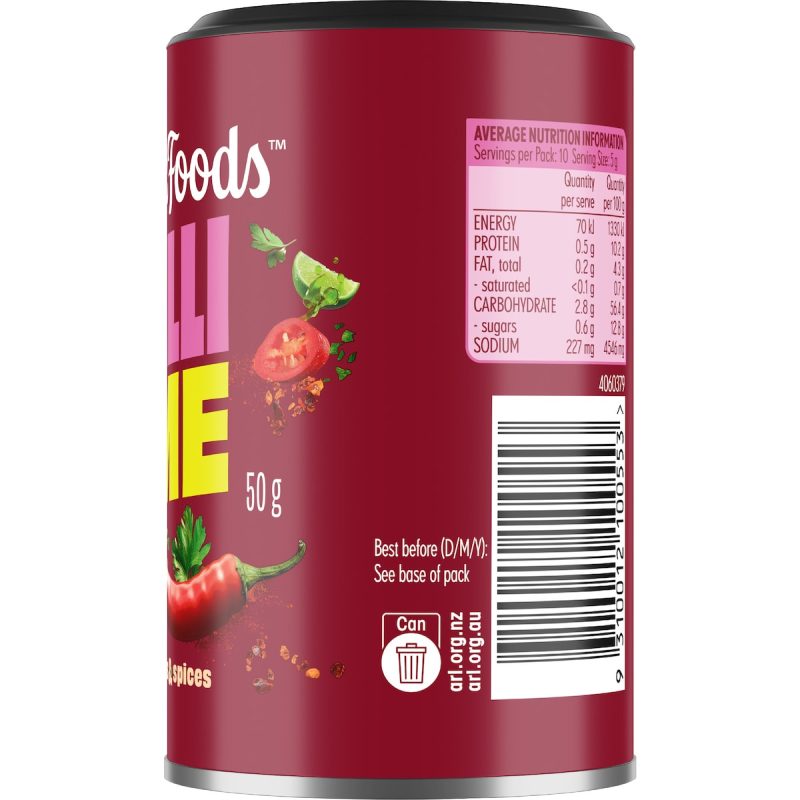 Masterfoods Chilli Lime Herbs Spices Seasoning 50g