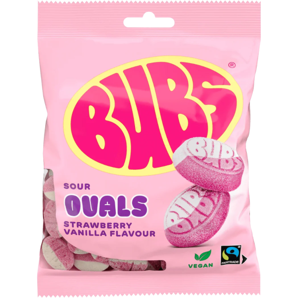 Bubs Sour Strawberry Vanilla Diamonds Candy Bag 156g