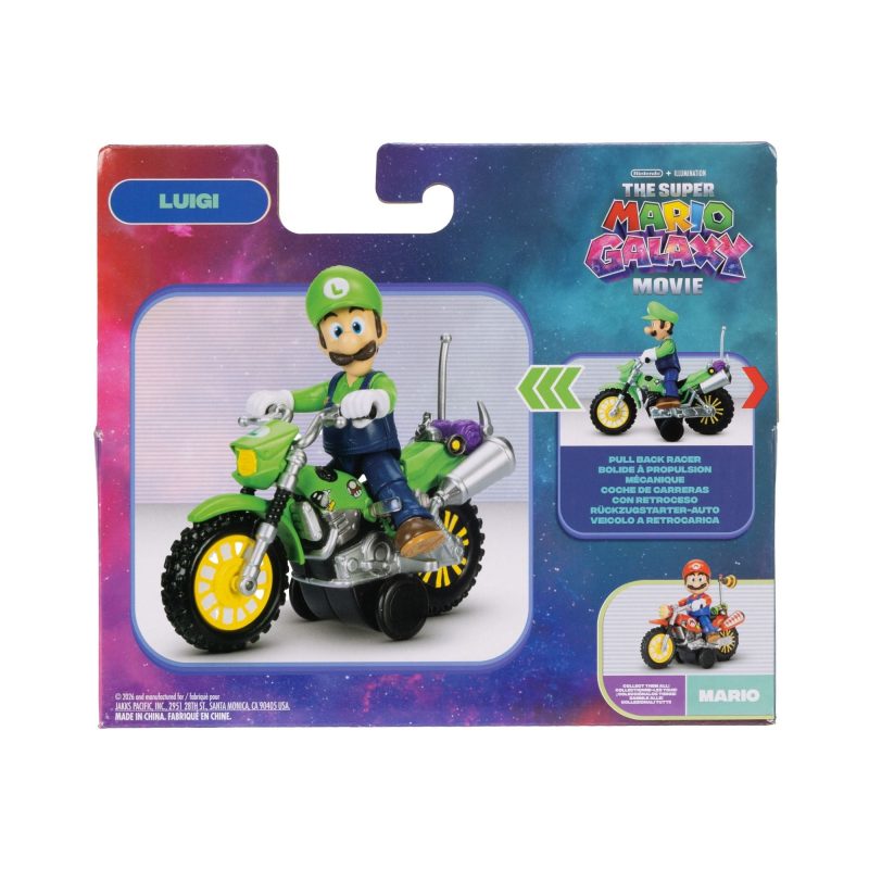 Super Mario Galaxy Movie Luigi With Bike Racer Figure 6cm