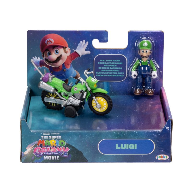 Super Mario Galaxy Movie Luigi With Bike Racer Figure 6cm