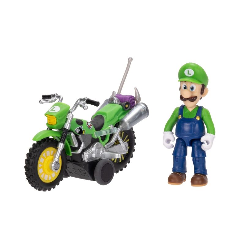 Super Mario Galaxy Movie Luigi With Bike Racer Figure 6cm