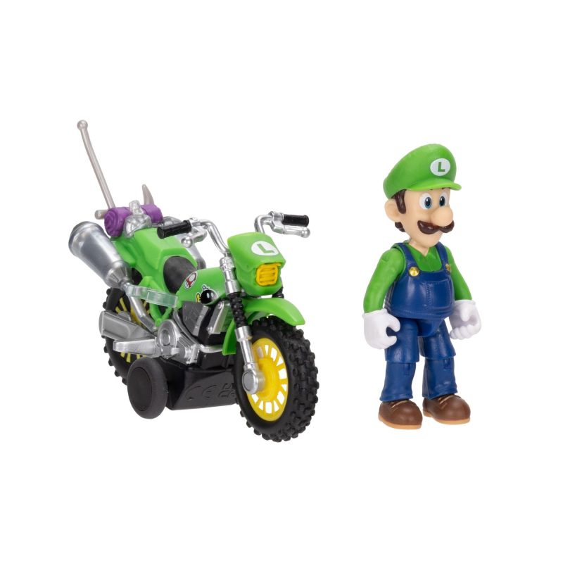 Super Mario Galaxy Movie Luigi With Bike Racer Figure 6cm
