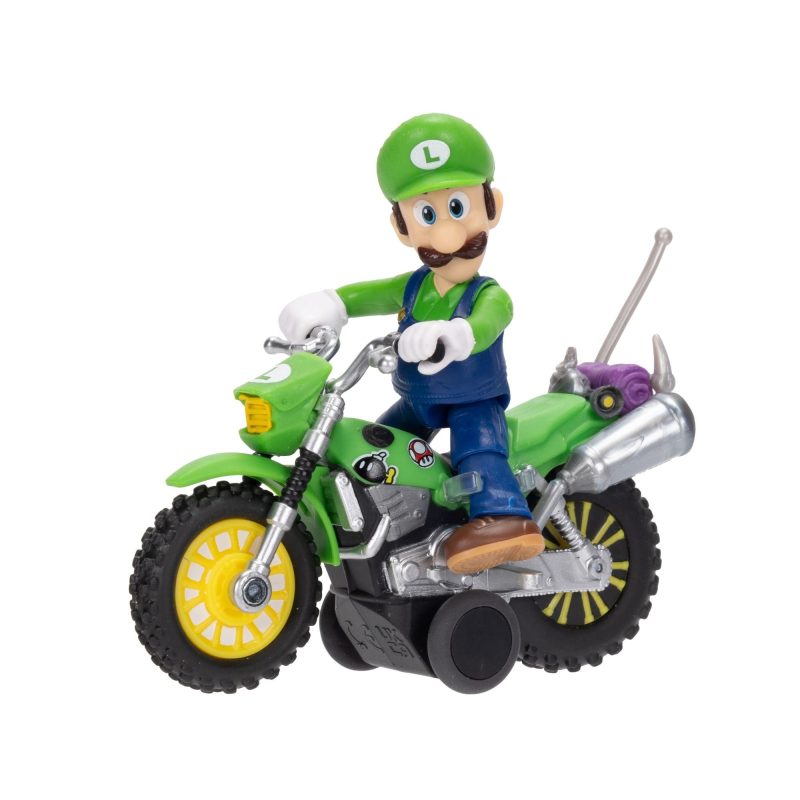 Super Mario Galaxy Movie Luigi With Bike Racer Figure 6cm