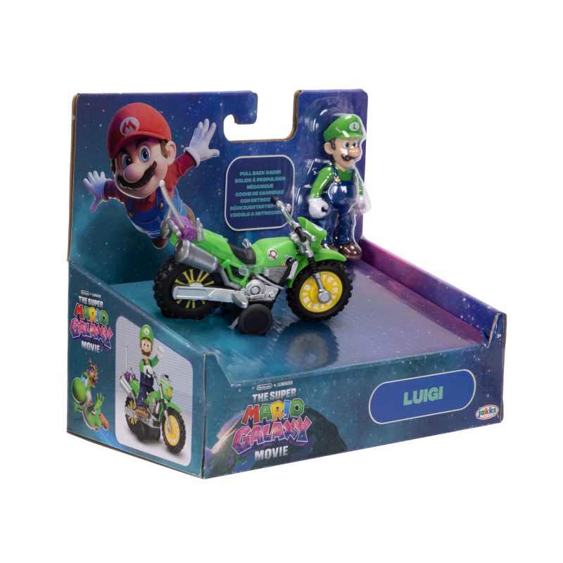 Super Mario Galaxy Movie Luigi With Bike Racer Figure 6cm