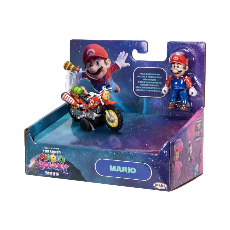 Super Mario Galaxy Movie Mario With Bike Racer Figure 6cm
