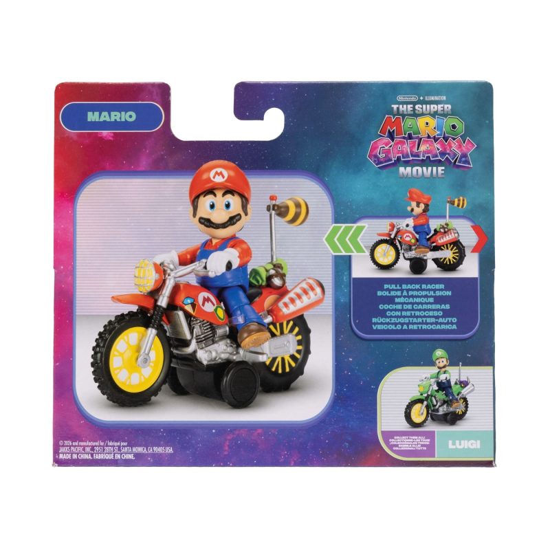 Super Mario Galaxy Movie Mario With Bike Racer Figure 6cm