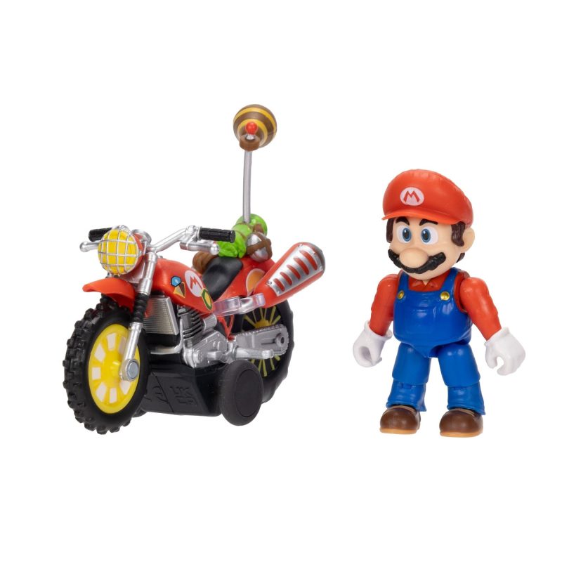 Super Mario Galaxy Movie Mario With Bike Racer Figure 6cm
