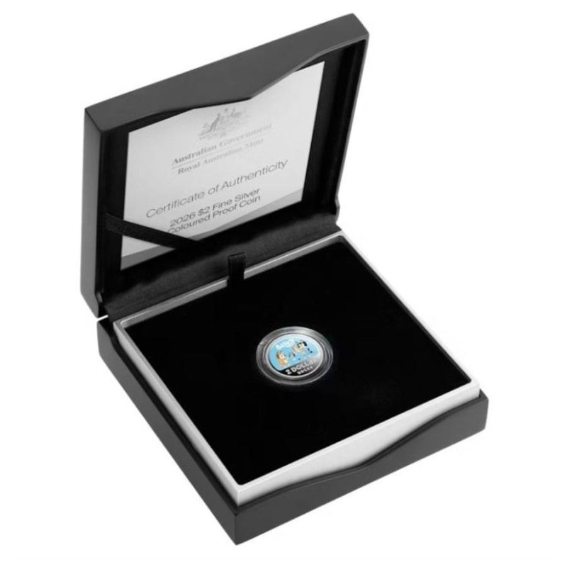 Bluey $2 Two Dollar Fine Silver Coloured Proof Coin Set Collectors Limited Edition