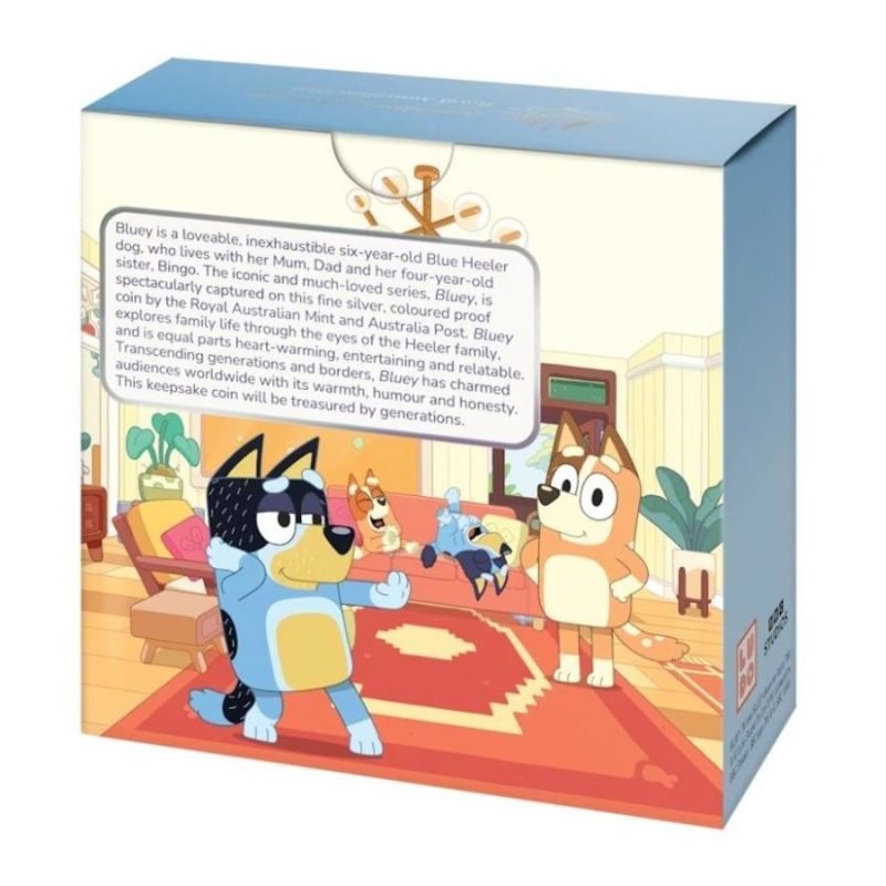Bluey $2 Two Dollar Fine Silver Coloured Proof Coin Set Collectors Limited Edition