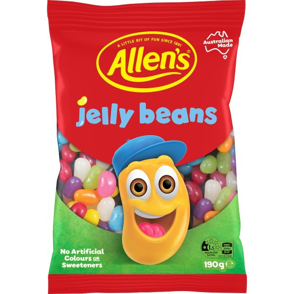 Allens Jelly Beans Candy Lollies Bag 190g
