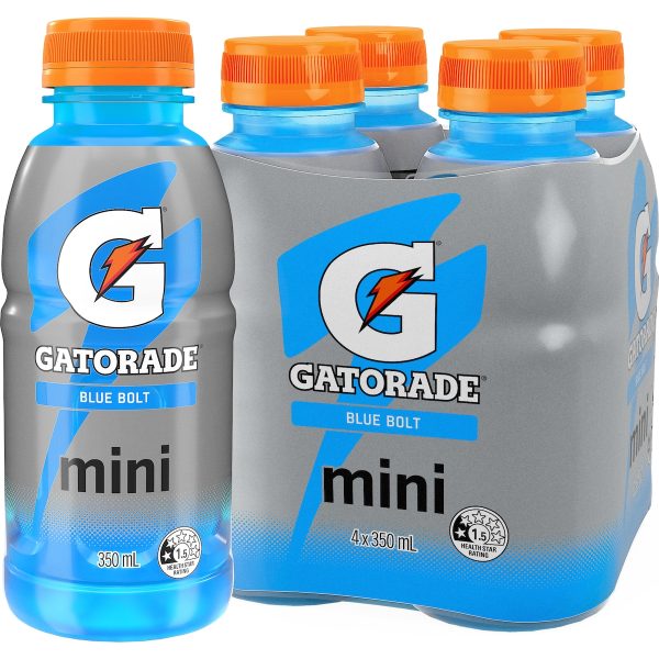Gatorade Blue Bolt Hydrating Sports Drink Mini Bottle 350ml X 4 Pack