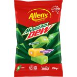 Allens Mountain Dew Bottles Chews Candy Lollies Bag 150g