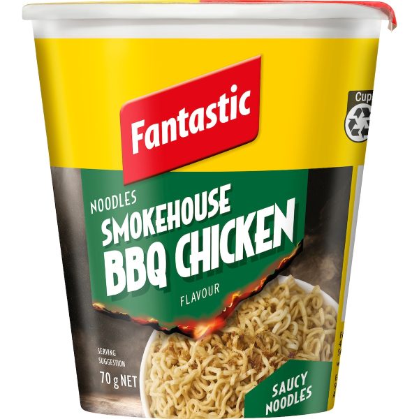 Fantastic Instant Noodles Smokehouse BBQ Chicken Cup 70g X 6 Cups